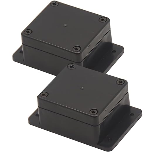Zulkit Junction Box ABS Plastic Dustproof Waterproof IP65 Universal Electrical Boxes Project Enclosure with Fixed Ear Black 2.48" x 2.28" x 1.38"(Pack of 2)