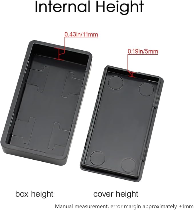 LeMotech Project Box 10 Pieces ABS Plastic Electrical Project Case Small Junction Box for Electronics Black 2.0 x1.1 x0.6 inch (50 x 28 x 15 mm)