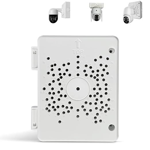 【Compatible with PTZ Cameras】 Security Camera Junction Box, Outdoor CCTV Mounting Bracket, IP65 Waterproof ABS Plastic Cable Concealment Box(1 Pack)