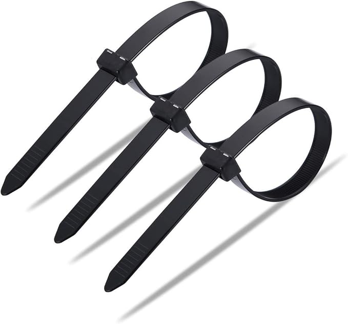 60 Piece Multi-Purpose Ultra Heavy Duty UV Cable Ties,11.8 Inch Width 0.51 Inch, 250 lbs Tensile Strength,Non-metal bands,Black