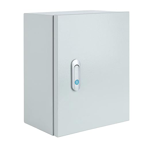 Steel Electrical Junction Box, Indoor&Outdoor Electrical Enclosure Box, Wall Mounted Waterproof&Dustproof Metal Box, Universal Electric Equipment Enclosure Box with Safety Locks and Mounting Plates