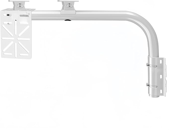 2-in-1 L-Shaped Wall/Hoop Mount with 2 Duckbill Brackets & L-Shaped Adapter - Fits Cameras + Solar Panels, Adjustable for 7.8in Poles, Indoor/Outdoor Heavy-Duty Use