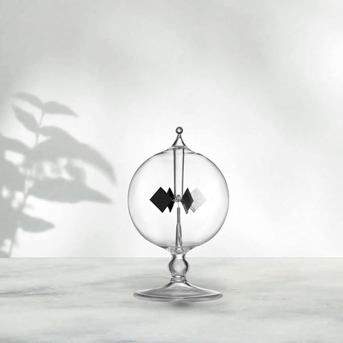 Crookes Radiometer Solar Power Spinning Vanes Glass Windmill for Party Home Decoration Gift