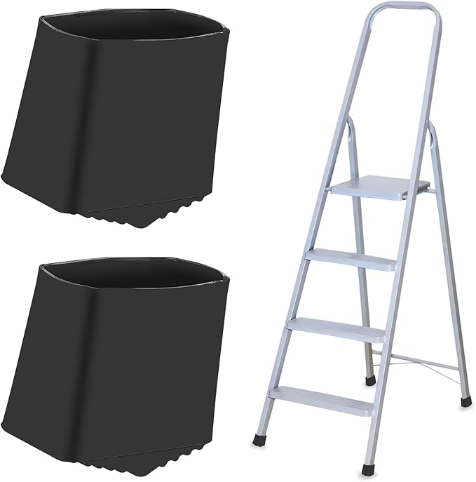 NOLITOY 4 Pcs Folding Ladder Feet Covers, Extenstion Ladder Non-Skid Protectors Rubber Pads, Chair Leg Cover Step Lader Replacements for Safety Stability