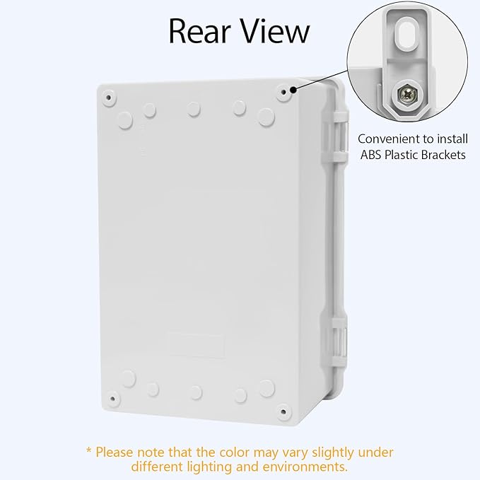 ABS Plastic Dustproof Waterproof IP65 Junction Box Hinged Shell Universal Electrical Project Enclosure Gray, with PC Transparent Clear Cover 11.4 x 7.5 x 5.5inch(290 x190 x140mm)