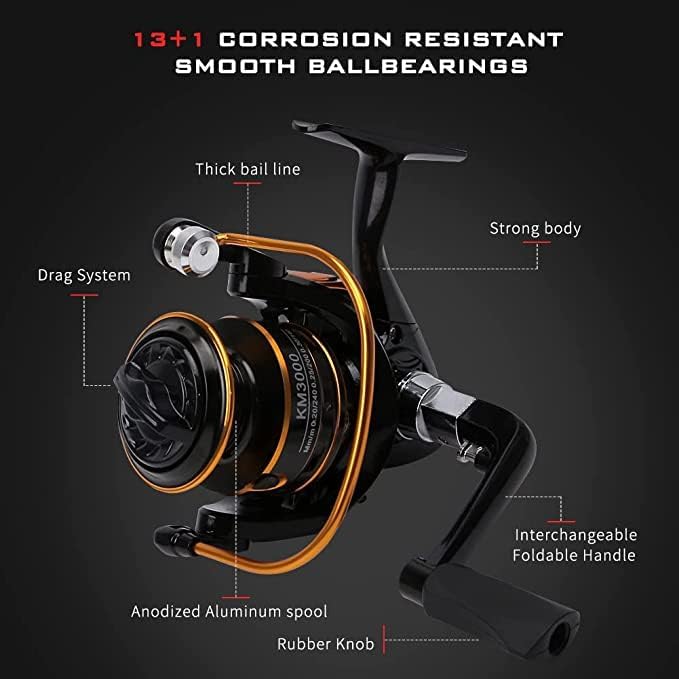 Collapsible Fishing Rod and Reel Combo, BalanZze Telescopic Fishing Rod with Spinning Reel, Portable Collapsible Fishing Pole Kit for Saltwater and Freshwater – Ideal Fishing Gift