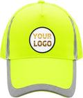 YOWESHOP Reflective Safety Baseball Cap Customize Logo with Removable PE Shell Hi-Vis Safety Work Hat
