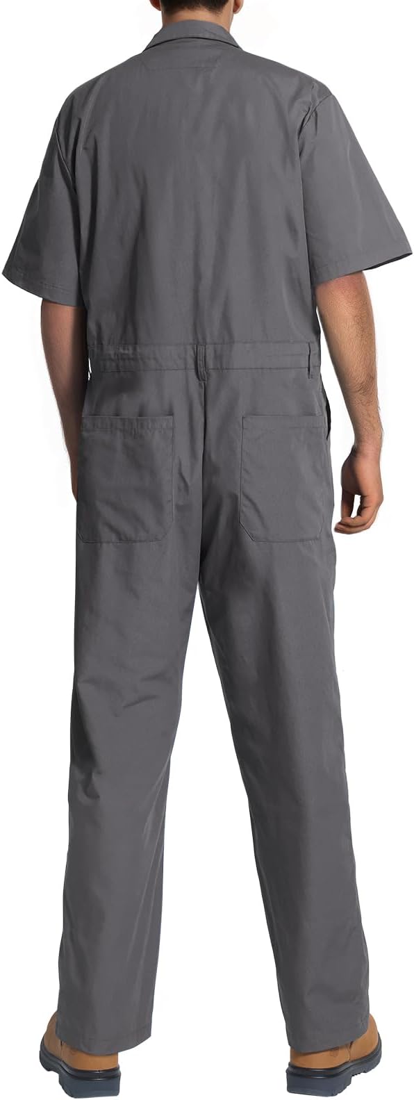 HISEA Coveralls for Men Short Sleeve, Mens Lightweight Mechanic Work Jumpsuit with Pockets, Stain & Wrinkle Resistant