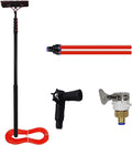 Extendable Water Fed Solar Panel Cleaner, Water Fed Telescopic Brush 3.6m | 35cm Brush, Telescopic Hydrocleaner for Cleaning Photovoltaic and Solar Panels Black