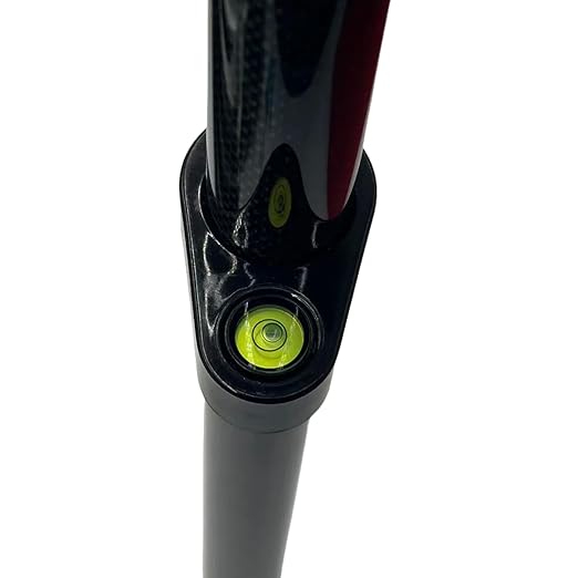 1.8M Carbon Fiber Surveying Prism Pole, 4 Section Survey Rod with 5/8X11 Thread, 4 Section Prism Pole with Level Bubble and Soft Bag