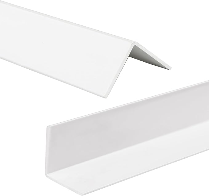 10 Pieces 1-1/8 x 48Inch Wall Corner Protector Guards, Plastic Walls Edge Protector for Walls, Cabinet, Door Frame Protection, White, Adhesive Tape Not Included