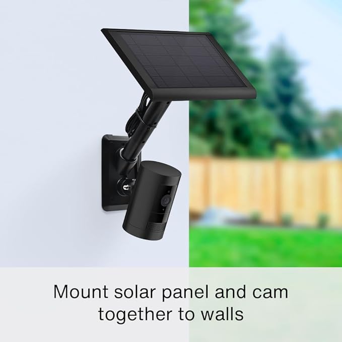 Holicfun 2-in-1 Wall Mount for Ring, Arlo, and Cameras & Solar Panels with 1/4"-20 Screw Hole - Black