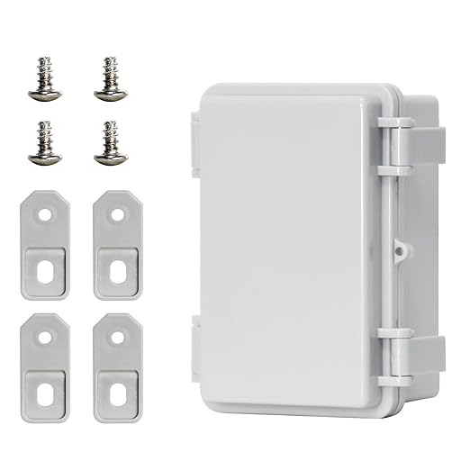 Outdoor Electrical Box Plastic Junction Box,Durable DIY Enclosure for Wiring Connections and Protection Wall Brackets for Power Project (5.3"x3.4"x2.7")