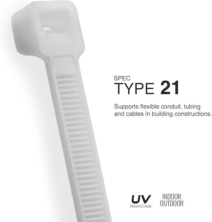 TR Industrial Multi-Purpose Natural Cable Ties, 4 inches, 100 Pack