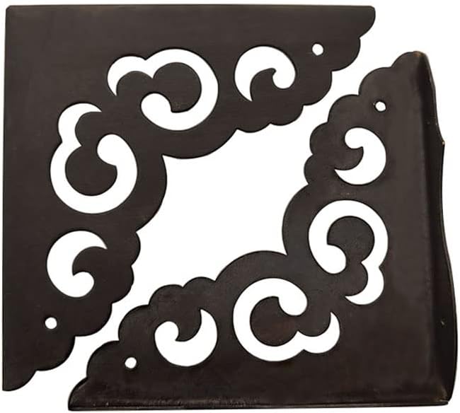 Metal Corner Protectors for Wood Boxes Furniture, Vintage Decorative Corner Guards for Box Door Table Furniture Corner Edge Safety Guard Pack of 4