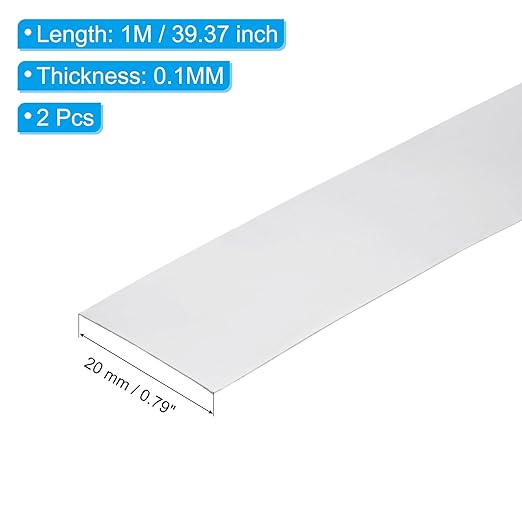 PATIKIL 0.79in x 39.4in Aluminum Flashing, 2pcs Aluminum Flashing Roll Roofing Aluminum Sheet Metal Strip Sheet Roll 0.1mm Shim for Roofs Gutters Door Window Machinery Repair Craft DIY