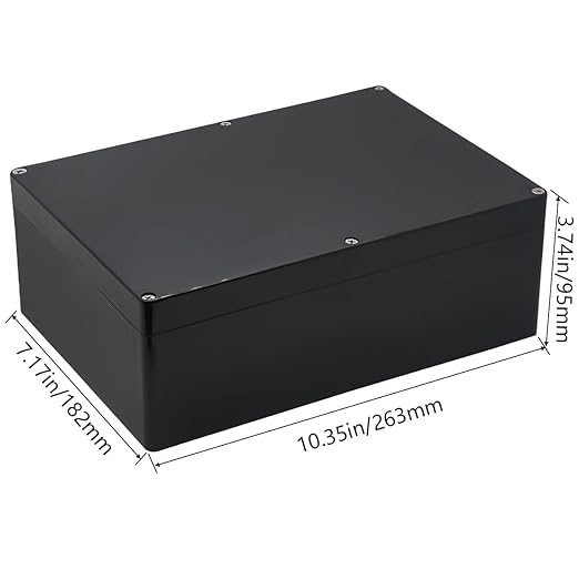 Junction Box IP65 Waterproof ABS Plastic Electrical Project Case Power Junction Boxes, Project Box with 4 PCS M16 Cable Glands 10.35x7.17x3.74 inch (263 x 182 x95 mm)