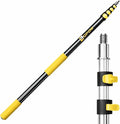 4.5-18ft Commercial Grade Extension Pole - Ultimate Reach for Large Buildings & Pro Use - Maximum 24ft Total Reach with Secure Lock System
