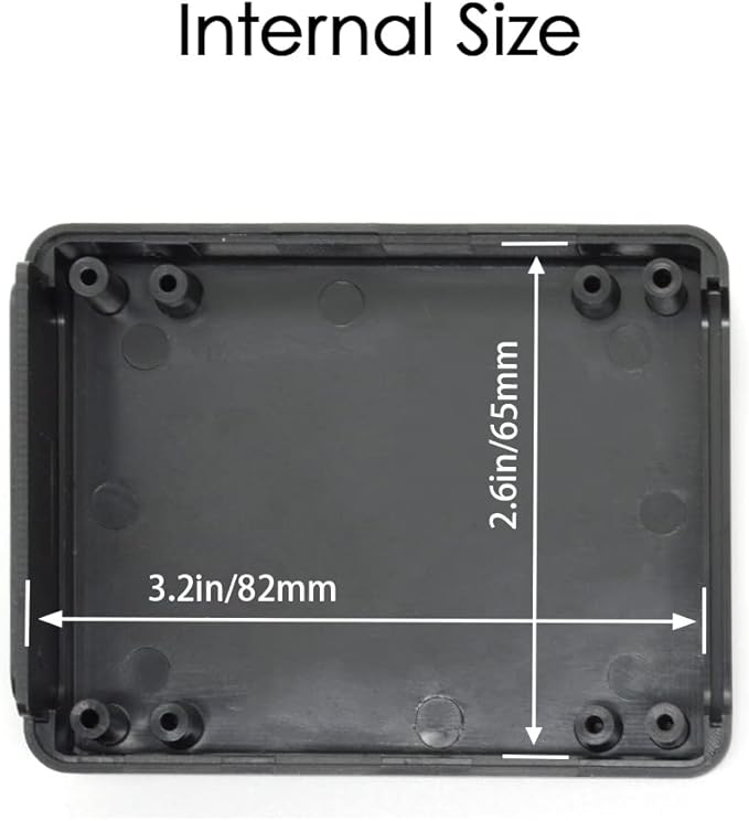 LeMotech 5 Pieces ABS Plastic Electrical Project Case Power Junction Box, Project Box Black 3.5 x 2.8 x 1.1 inch (90 x 70 x 28 mm)