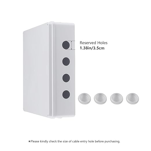 16" x 14" x 4.75" ABS Plastic Junction Box, Waterproof IP65 Electrical Junction Box with Reserved Holes, Weatherproof Outdoor Dustproof Boxes with Cover Universal Project Enclosure for Electronics