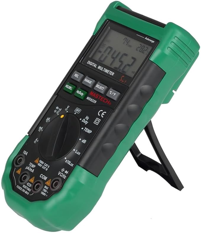 Mastech MS8229 5 in1 Auto Range Digital Multimeter Lux Sound Level Temperature Humidity Tester