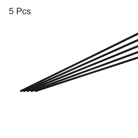 MECCANIXITY Carbon Fiber Rod, 5mm x 500mm Carbon Rod Bar for RC Plane DIY Craft Kite Wing Tube Quadcopter Arm Repair Pack of 5