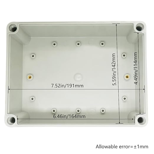 Zulkit Junction Box ABS Plastic Dustproof Waterproof IP67 Junction Boxes Universal Electrical Project Enclosure DIY Electronic Project Box Grey 7.87 x 5.91 x 3.94 inch (200 x 150 x 100 mm)