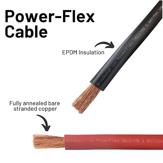 2/0 AWG 2/0 Gauge Red + Black Pure Copper Battery Inverter Cables Solar, RV, Car, Boat 7 feet 3/8" + 5/16" Cable Lugs