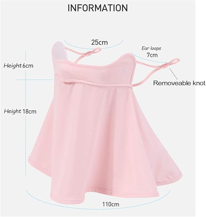 UPF 50+ Unisex Breathable Cooling Face Cover Sun UV Protection Earloop Neck Gaiter Scarf for Summer Outdoor Activities