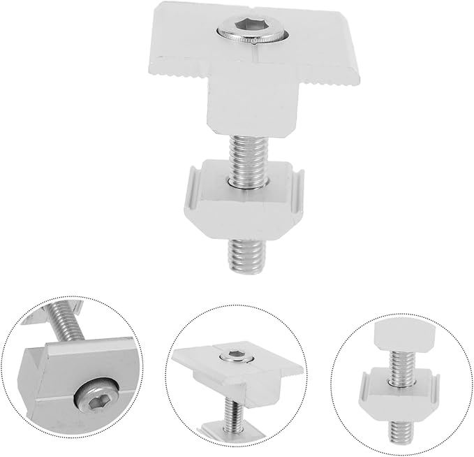 4pcs Solar Panel Mounting Brackets Mid Clips for Roof Installation Lightweight Aluminum Support for Rv and Boat Solar Panels High Load Capacity
