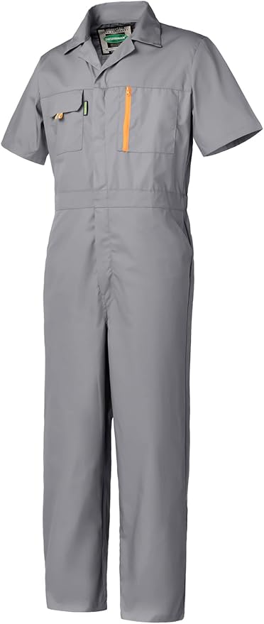Mens Short Sleeve Coveralls Work Mechanics Jumpsuit Summer Overall Work Suit Breathable Crawl Suit Coverall