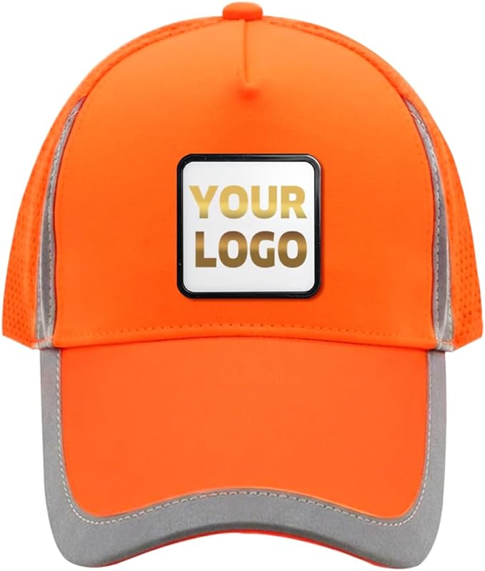 YOWESHOP Reflective Safety Baseball Cap Customize Logo with Removable PE Shell Hi-Vis Safety Work Hat