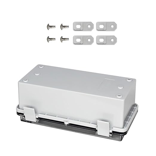Waterproof Junction Box Project Outdoor Weatherproof ABS Plastic Box Impact-Resistant Weatherproof Electrical Enclosure for Garden, Garage, Solar, and Marine Applications Clear (7.8"x3.8"x2.9")