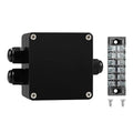 ABS IP67 Waterproof Dustproof Electrical Junction Box, with 15A 600V Barrier Terminal Cable Connector, 1 in/2 Out Power Junction Box（3.26 * 3.18 * 2.2in）