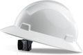 LANON White Full Brim Hard Hat, OSHA Construction Work Approved, HDPE Safety Helmet with 4 Point Adjustable Ratchet Suspension, Class E, G & C
