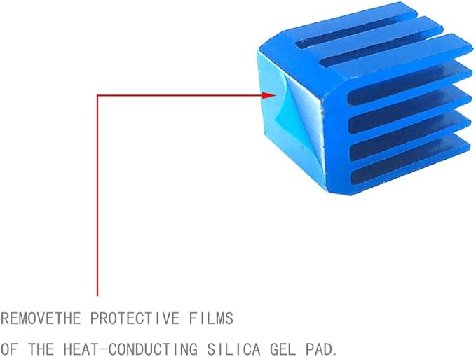 3D Printer Heatsink Kit + Thermal Conductive Adhesive Tape, Cooler Heat Sink Cooling TMC2130 TMC2100 A4988 DRV8825 TMC2208 Stepper Motor Driver Module (22pcs)