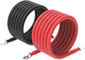 RICH SOLAR 6 Gauge 6AWG One Pair 6 Feet Red + 6 Feet Black Inverter Battery Cable 5/16-Inch Lugs for Solar RV Marine Motorcycle Car (6FT 6AWG)