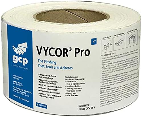 Grace Vycor Pro Self Adhered Window and Door Flashing - 4 Inch - Carton of 12