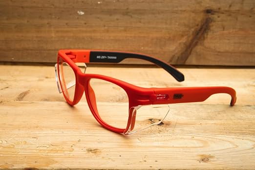 MAGID Y50 Safety Glasses, ANSI Z87.1, Anti-Fog UV Protection, Clear Lens, Side Shields, Red Frame, 2 Pairs, Y50RDAFC