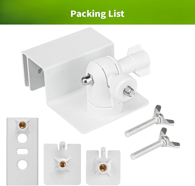 Gutter Mount for Ring, Arlo, Reolink Solar Panels, Adjustable Aluminum Bracket for Ring– Easy Installation, Perfect Sunlight Angle (White)