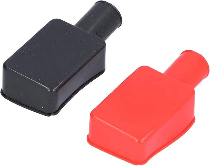 2Pcs Battery Terminal Protector, Universal Battery Terminal Cover, Rubber Battery Terminal Covers, Positive Negative Battery Post Cover Cap for Car Motorcycle Truck Boat