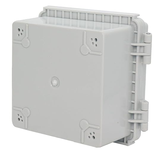 Zulkit Junction Box ABS Plastic Dustproof Waterproof IP67 Electrical Boxes Hinged Shell Outdoor Universal Project Enclosure Grey Clear Cover, Stainless Steel Buckles (5.9"x5.9"x3.5" GC k)