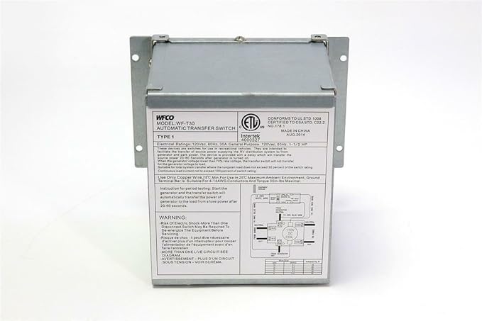 WFCO T30WM 30 Amp Transfer Switch