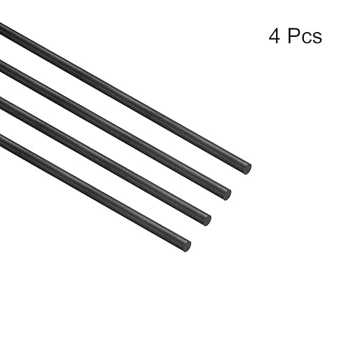 MECCANIXITY Carbon Fiber Rod, 2.5mm x 150mm for RC Plane DIY Tool Wing Tube Quadcopter Arm, Pack of 4
