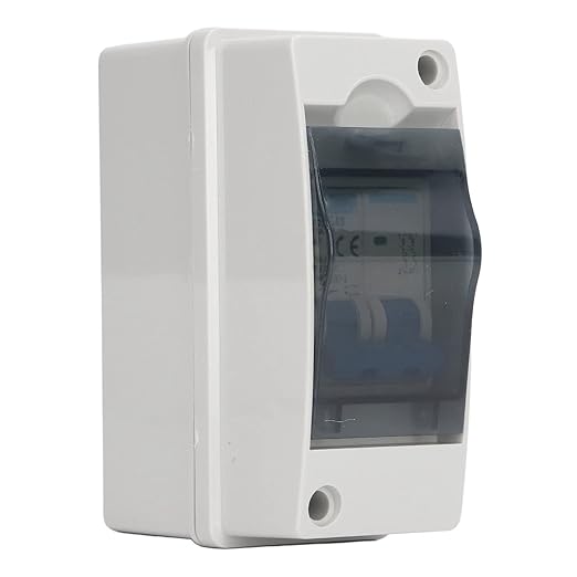 DC Miniature Circuit Breaker with Box, 63A 1000V Solar PV Disconnect Switch with Transparent Cover, IP65 Box Isolator for Solar Panel PV System Plug and Play