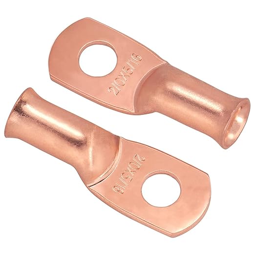 6pcs 2/0 Awg(00 Guage) - 5/16" (M8) Sanuke Wire Lugs Ring Terminal Connectors Ends Heavy Duty for Battery Cable Lug Wire Electrical Eyelets with 3:1 Dual Wall Adhesive Heat Shrink