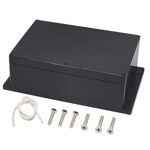 Zulkit Junction Box ABS Plastic Dustproof Waterproof IP65 Universal Electrical Boxes Project Enclosure with Fixed Ear Black 10.4 x 7.2 x 3.7 Inch (263 x 182 x 95 mm) (Pack of 1)
