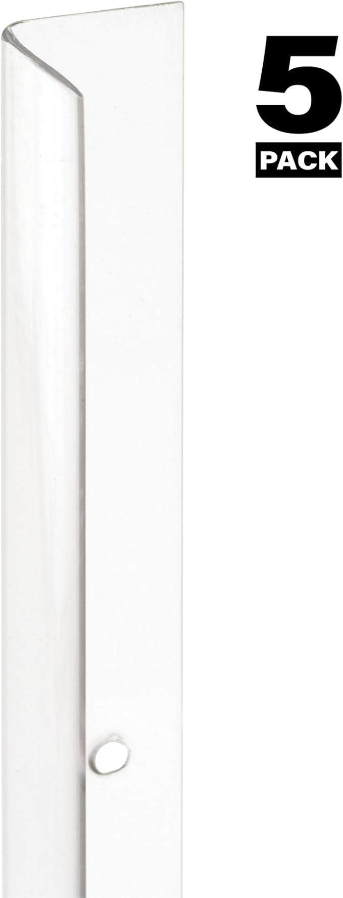Prime-Line MP9130 Corner Shield Perforated, 1-1/8 In. x 48 in, Vinyl Construction, Clear, Fasteners Included (5 Pack)