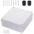 Junction Box, Zulkit Project Box with Reserved Holes IP65 Waterproof Dustproof Electrical Box ABS Plastic Project Enclosure White 7.9 x 7.9 x 3.1 Inch