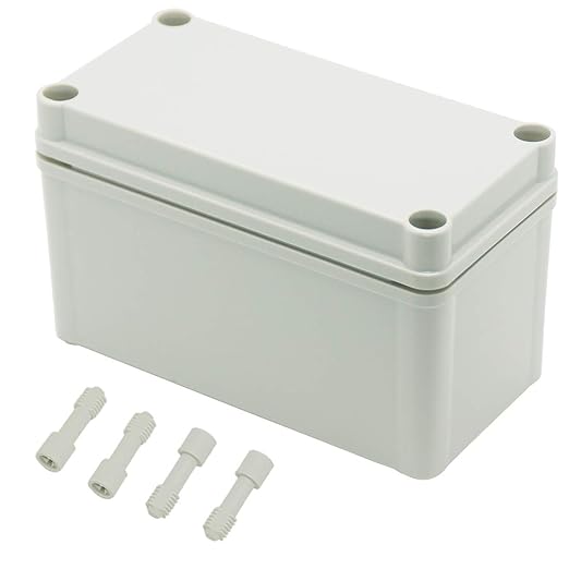 Zulkit Junction Box ABS Plastic Dustproof Waterproof IP67 Junction Boxes Universal Electrical Project Enclosure DIY Electronic Project Box Grey 6.30 x 3.15 x 3.74 inch (160 x 80 x 95 mm)